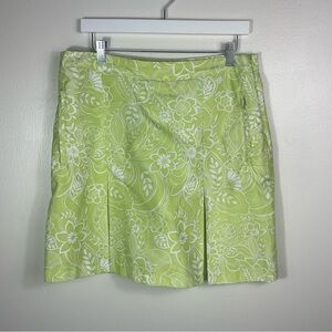 Lime Green Flower Print Golf Skort